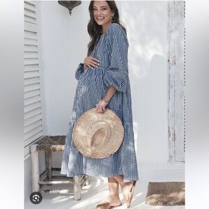 Legoe Heritage Gidget Midi dress navy white gingham size 0